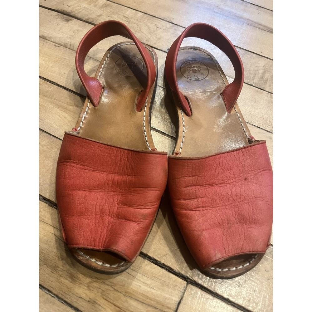 Avarca Pop Sandals Womens 9 EU 40 Red Leather Slingback Spain